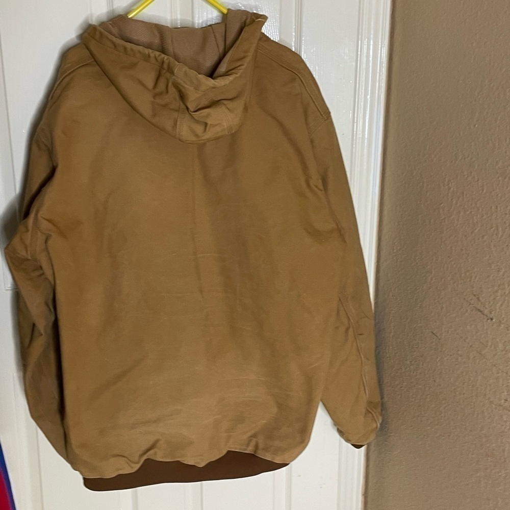Carhartt Active Jacket Y2K Mesh Lined Full-Zip Hooded Coat, Brown Tan, Mens XL   - Picture 7 of 14